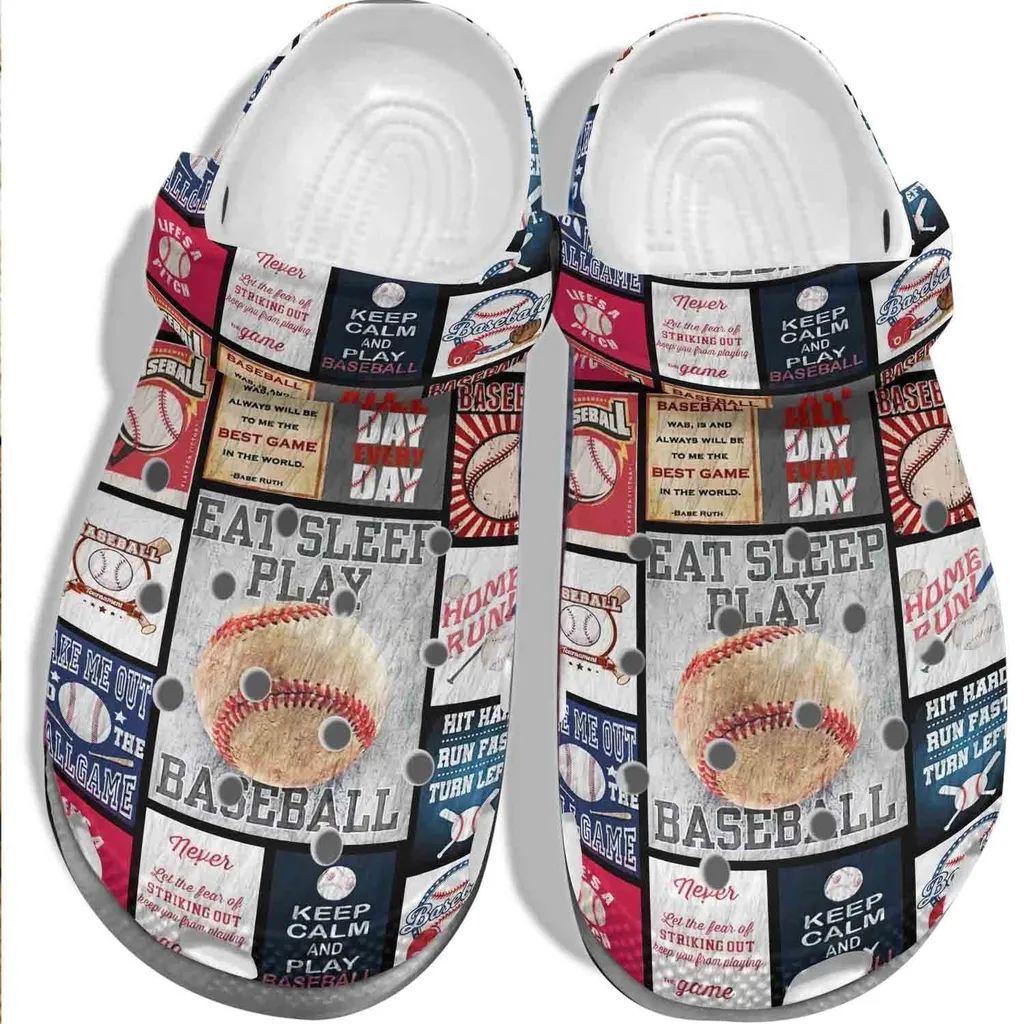 Eat Sleep Play Baseball Crocs