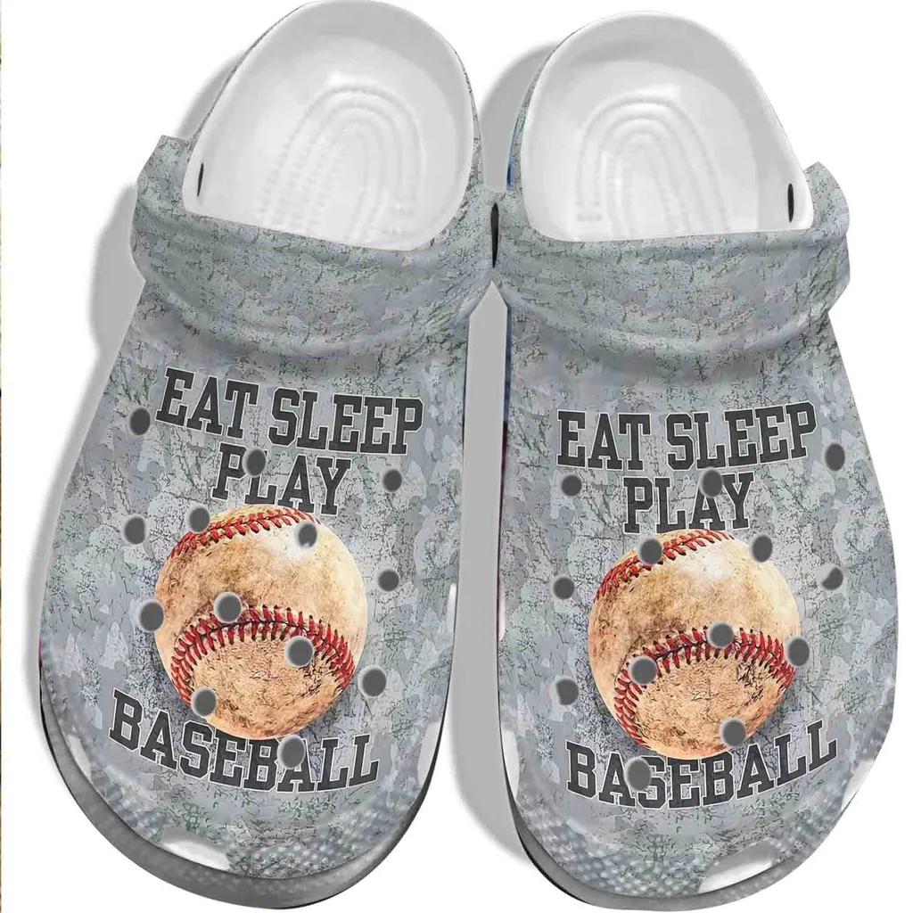 Eat Sleep Play Baseball For Batter - Baseball Ball Custom Crocs