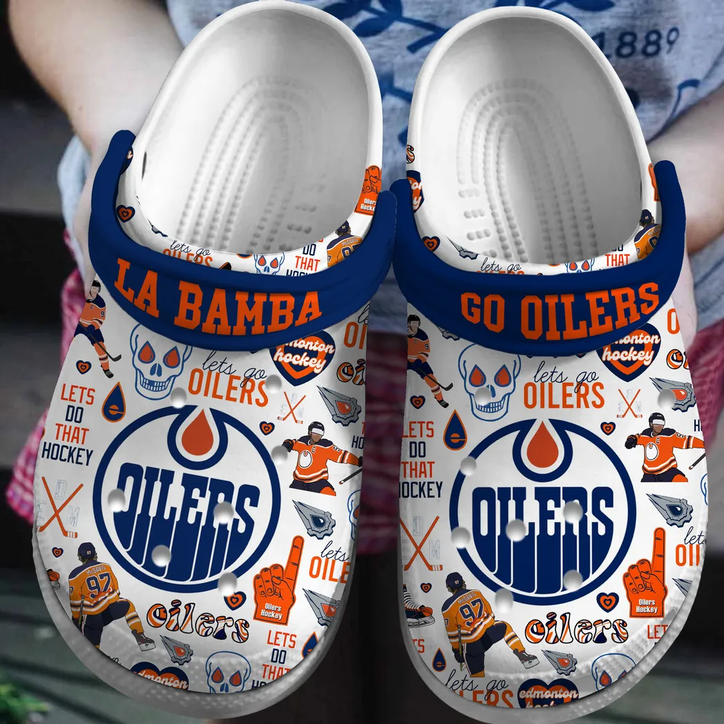 Edmonton Oilers NHL Sport Crocs Clogs