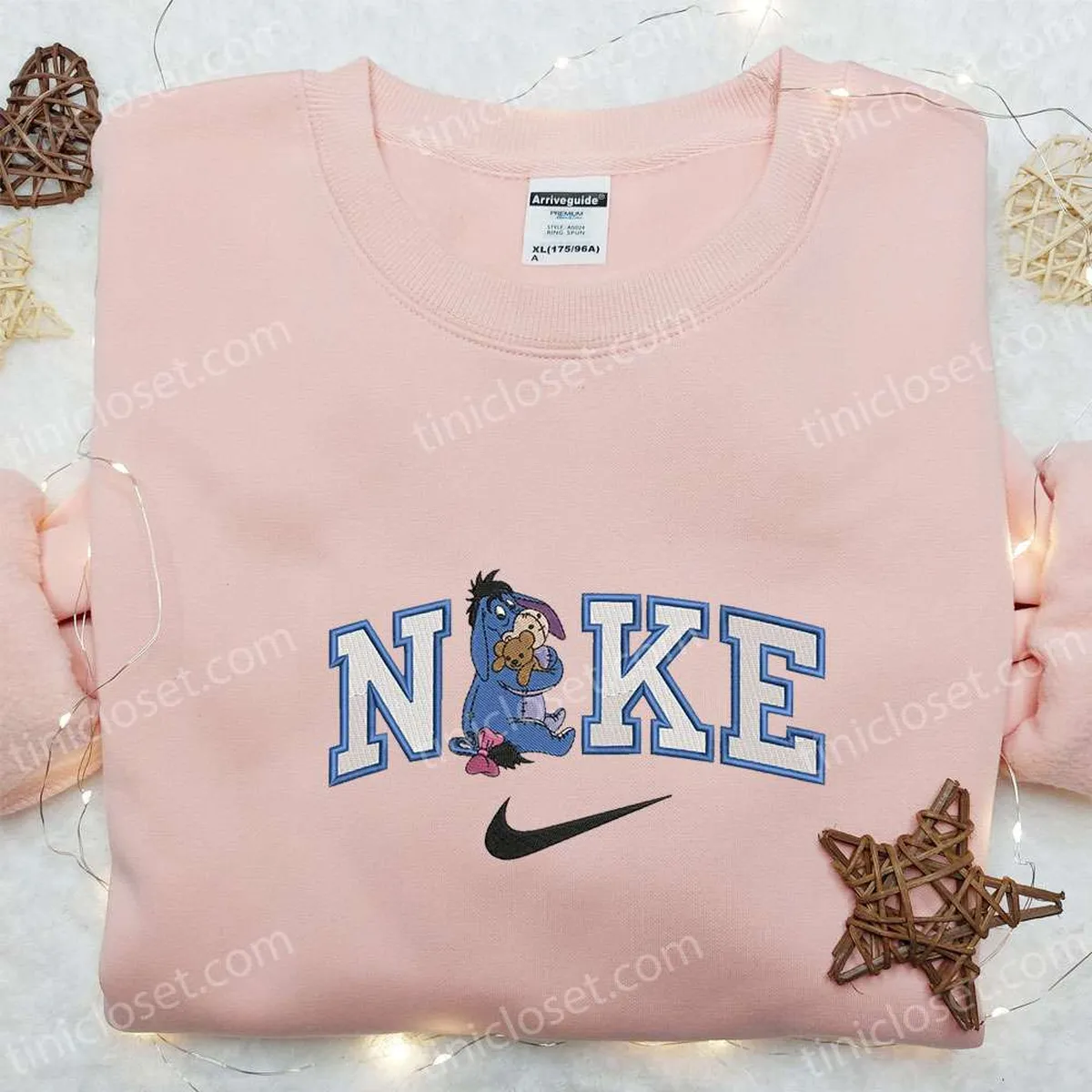 Eeyore And Teddy Bear x Nike Swoosh Embroidered Shirt, Disney Winnie The Pooh Embroidered Hoodie, Best Gift Ideas For Family