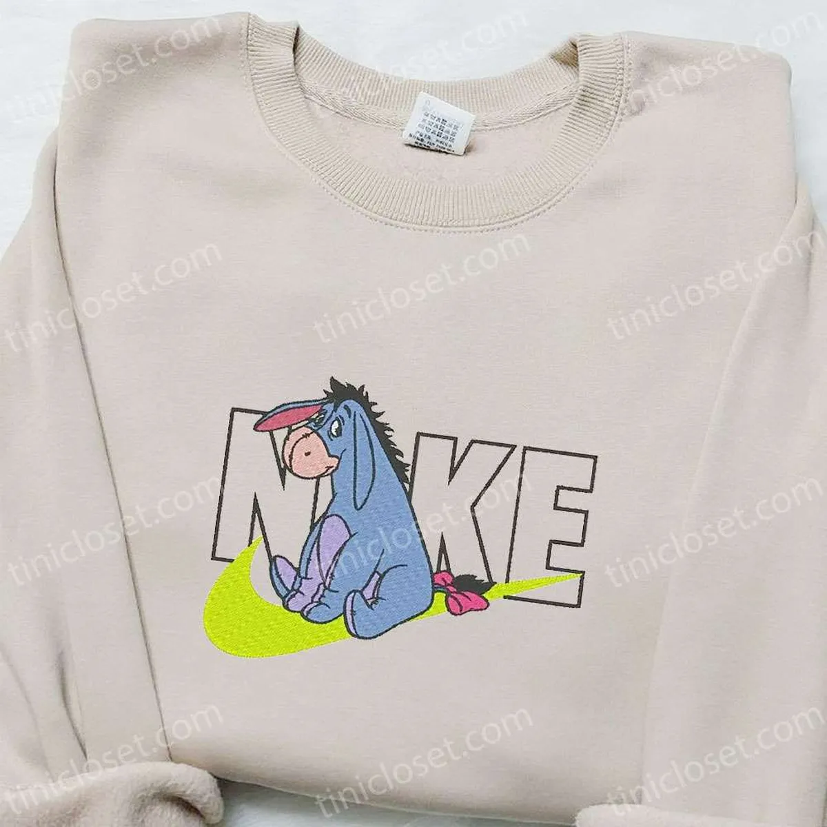 Eeyore x Nike Cartoon Embroidered Sweatshirt, Disney Characters Embroidered T-shirt, Best Gift Ideas for Family