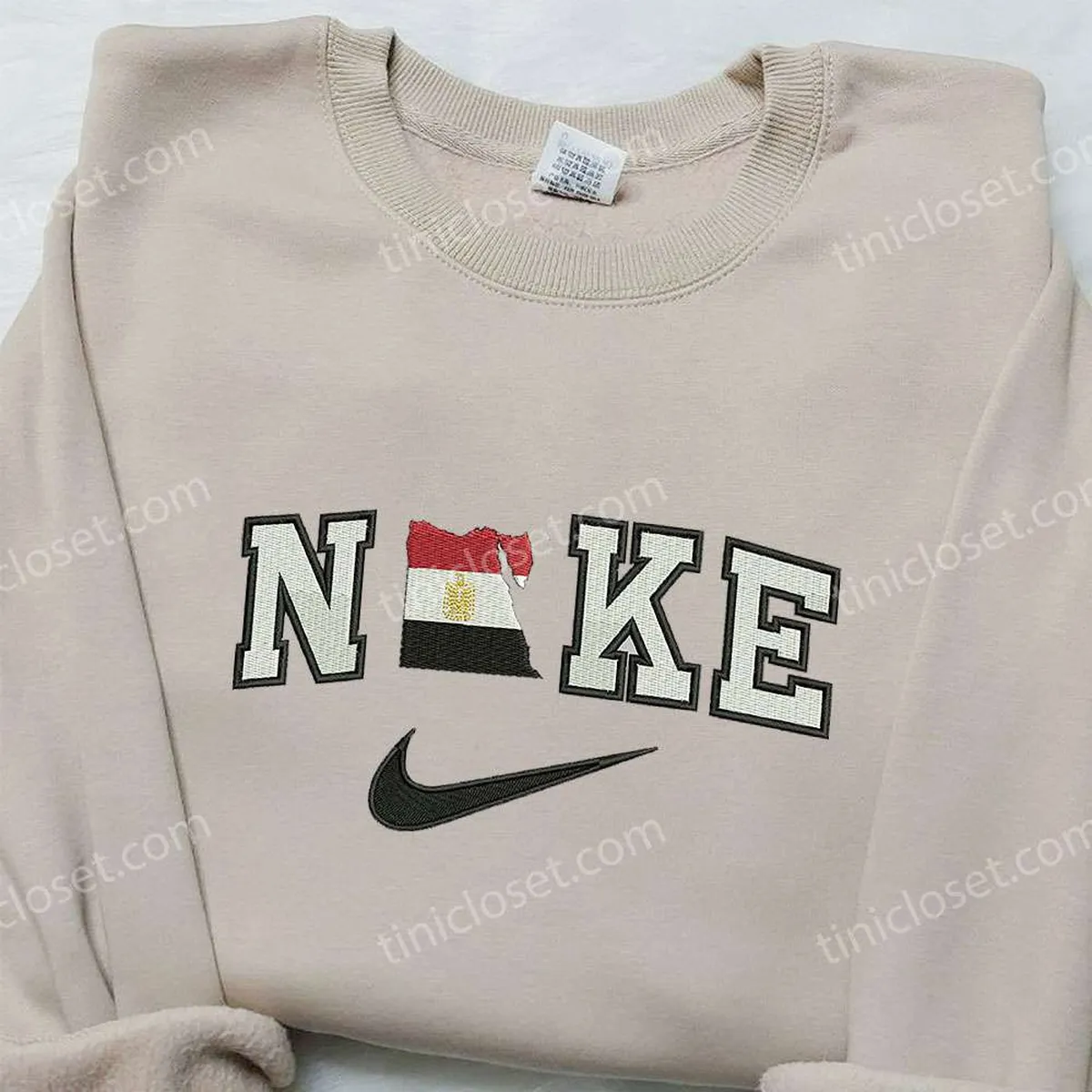 Egypt x Nike Embroidered Shirt, Gift For Wife Embroidered Shirt, Custom Nike Embroidered Shirt