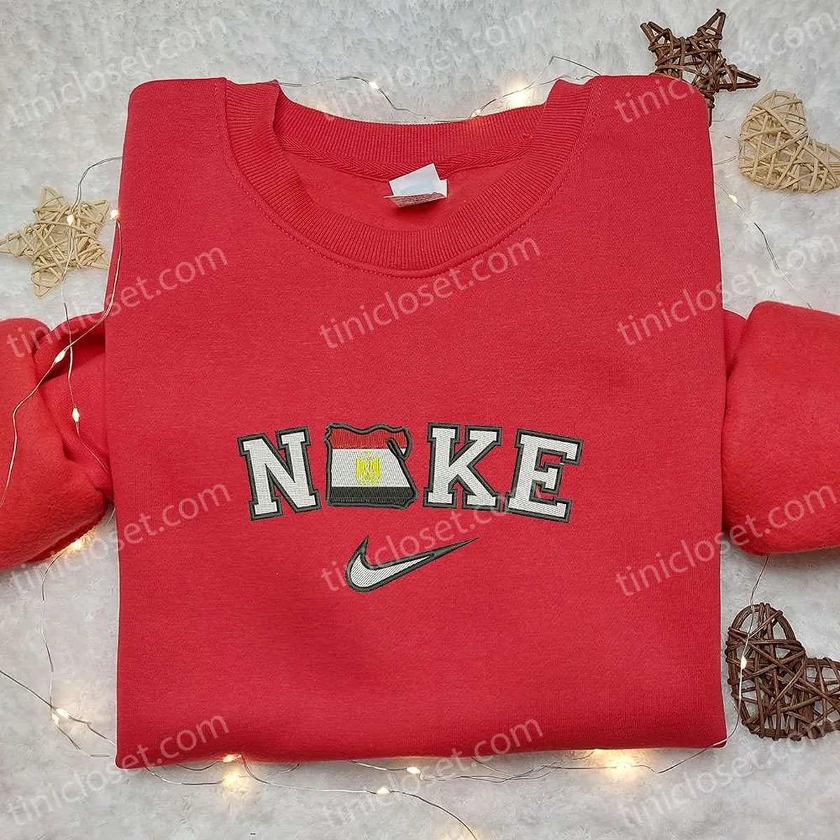 Egypt x Nike Swoosh Embroidered Shirt, Nation Flag Embroidered Shirt, Custom Nike Embroidered Shirt Egypt x Nike Swoosh Embroidered Shirt, Nation Flag Embroidered Shirt, Custom Nike Embroidered Shirt