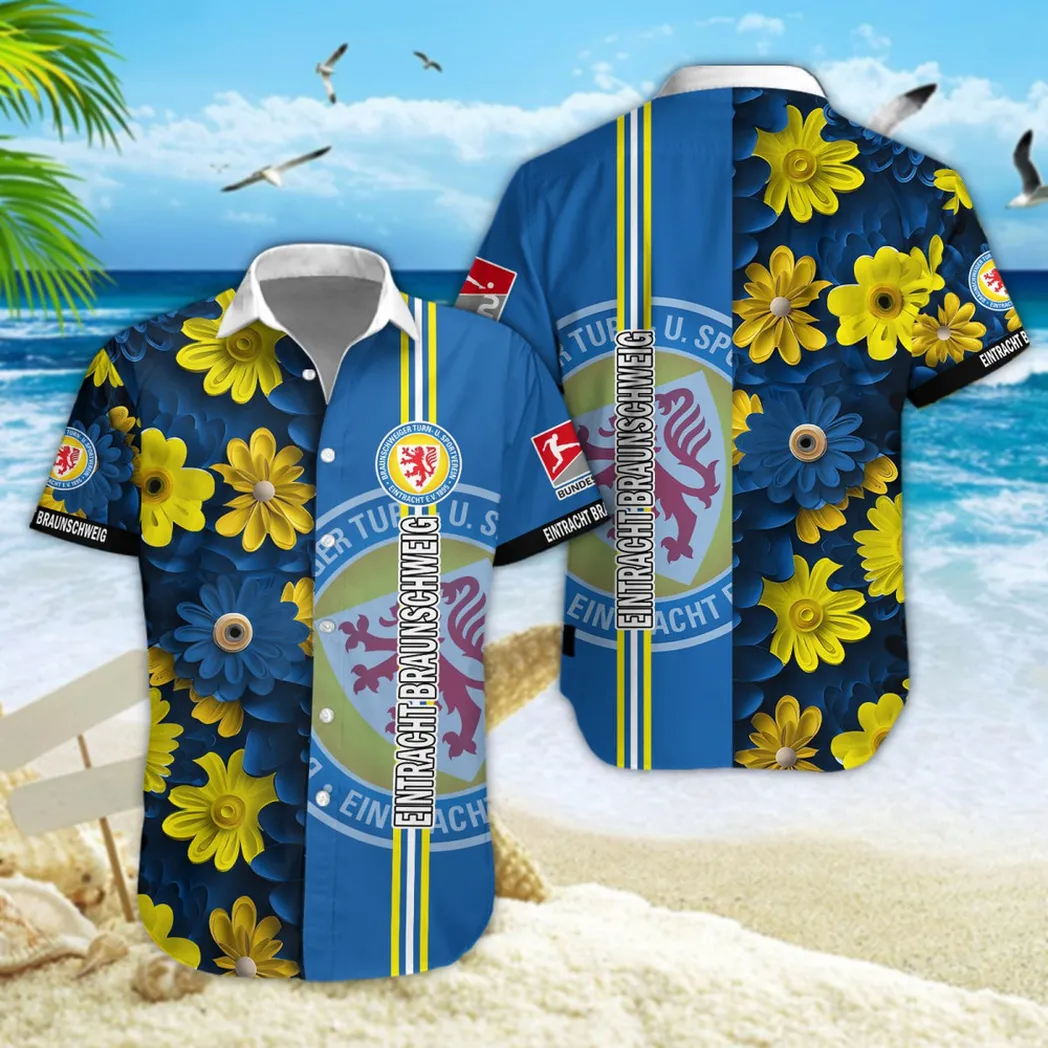 Eintracht Braunschweig Hawaiian Shirt Style Classic Oversized Hawaiian, Unisex Hawaiian Shirt