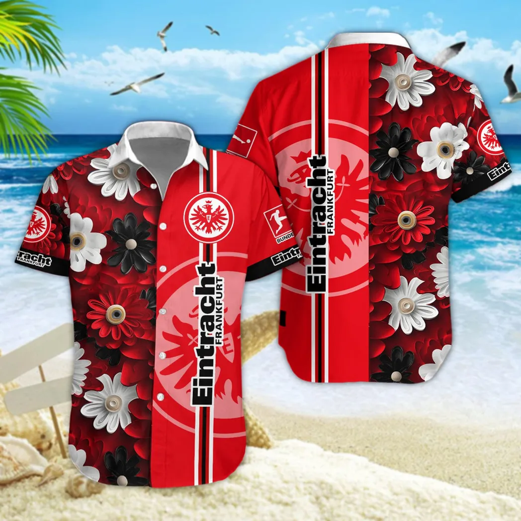 Eintracht Frankfurt Hawaiian Shirt Style Classic Oversized Hawaiian, Unisex Hawaiian Shirt Trending Summer