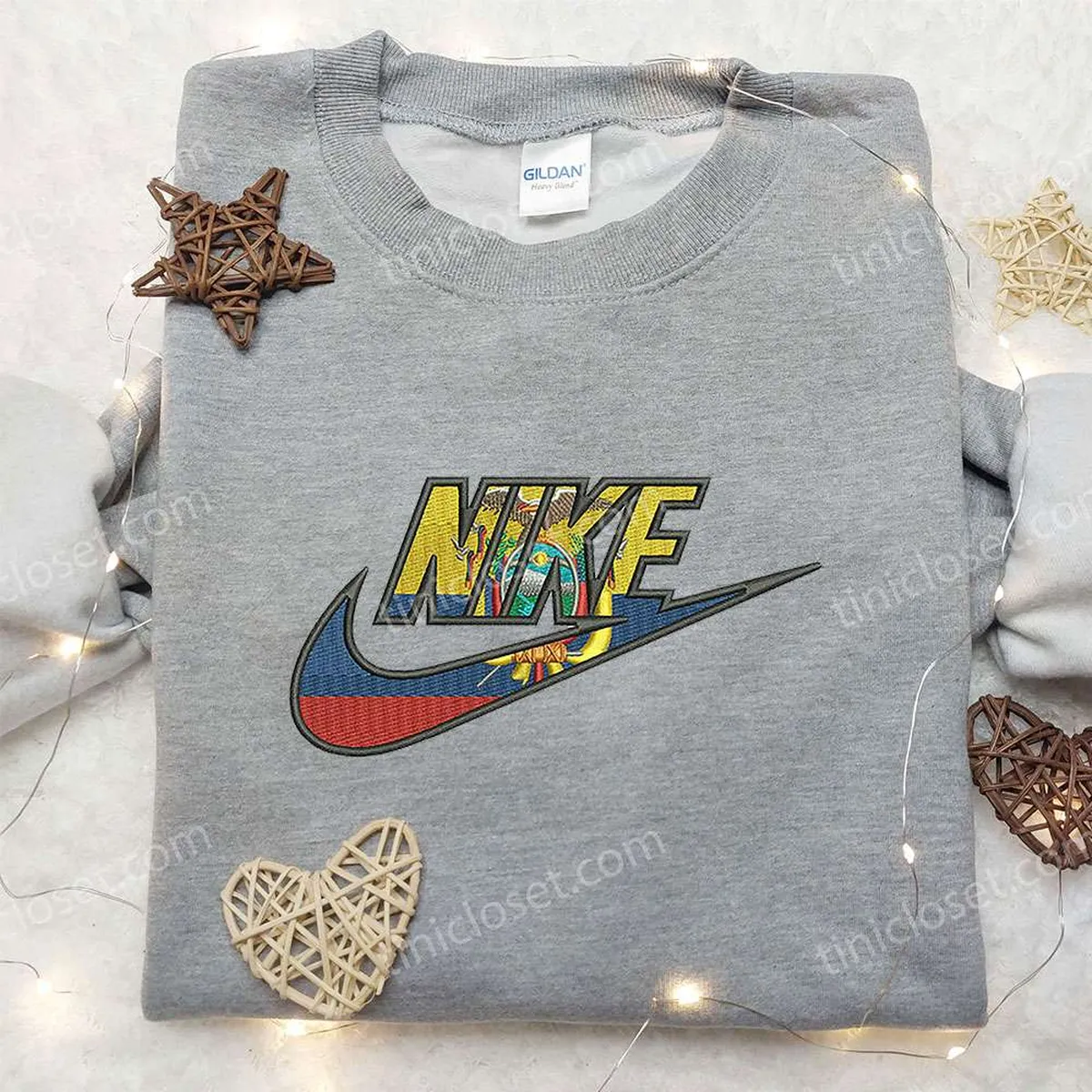 Ekuador x Nike Embroidered Shirt,Gift For Daughter Embroidered Shirt, Custom Nike Embroidered Shirt