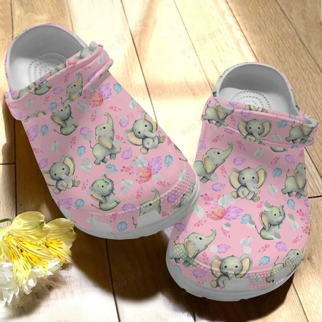 Elephant White Sole Cute Elephant V2 Crocs Classic Clogs