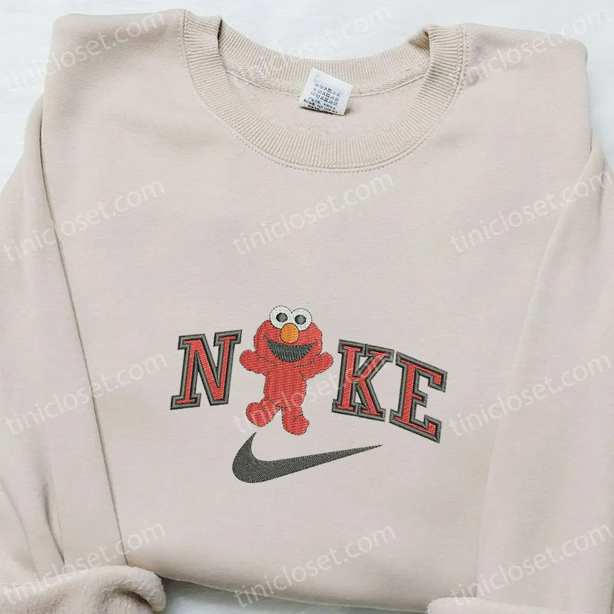 Elmo Muppet x Nike Embroidered Shirt, Sesame Street Cartoon Embroidered Hoodie, Best Gifts For Family