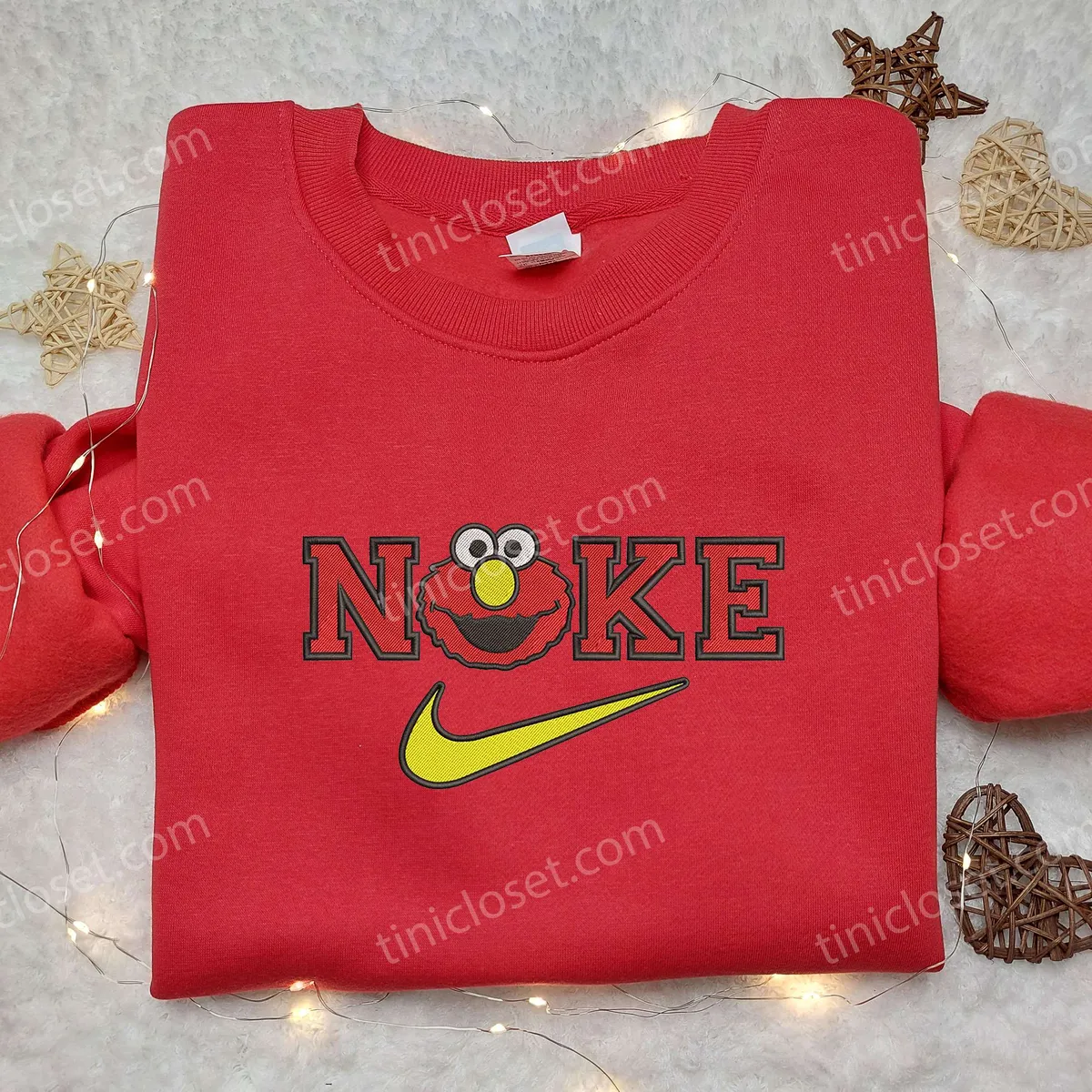 Elmo Nike Embroidered Shirt, Custom Nike Embroidered Shirt, Cute Embroidered Shirt