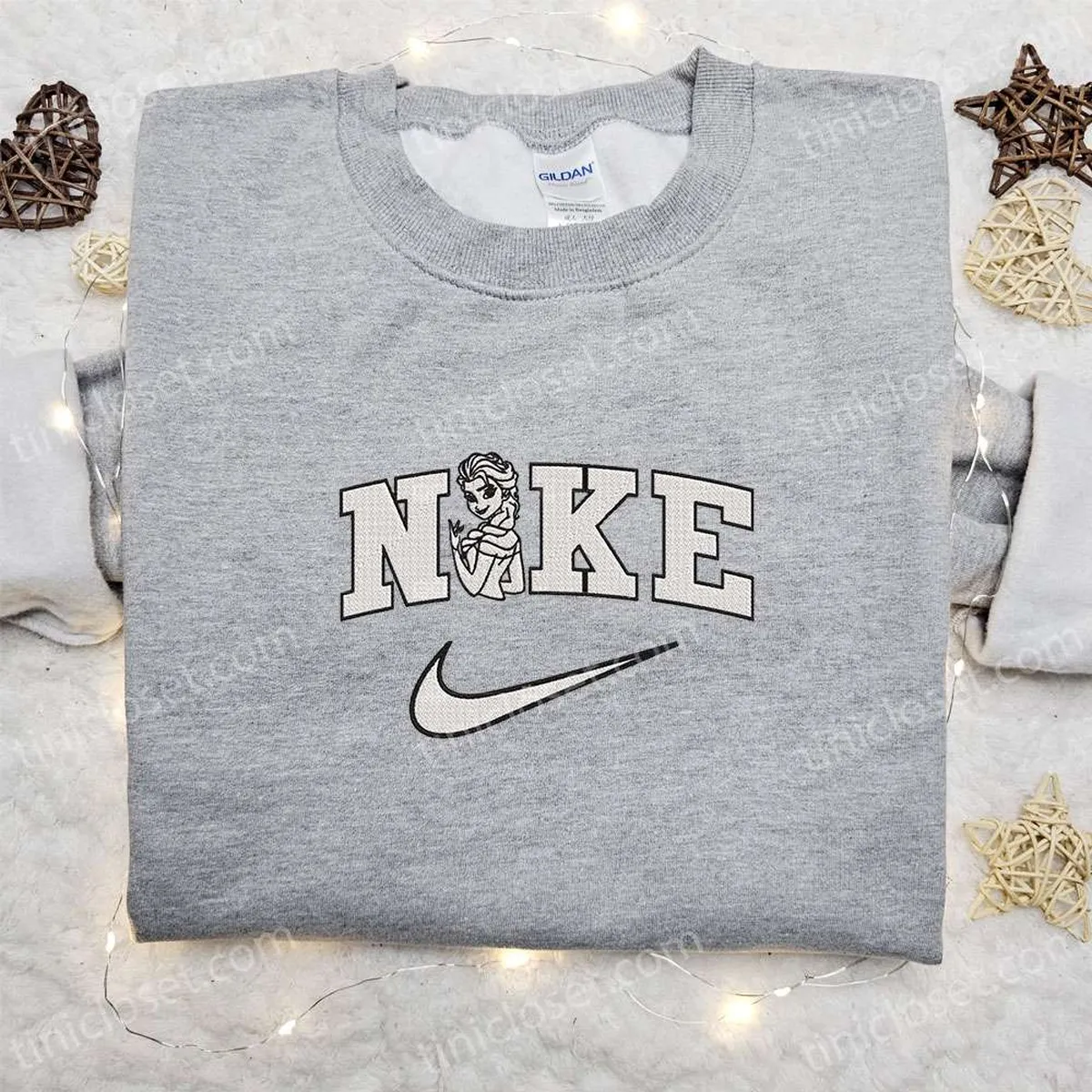 Elsa x Nike Embroidered Sweatshirt, Walt Disney Characters Embroidered Shirt, Best Birthday Gift Ideas for Family