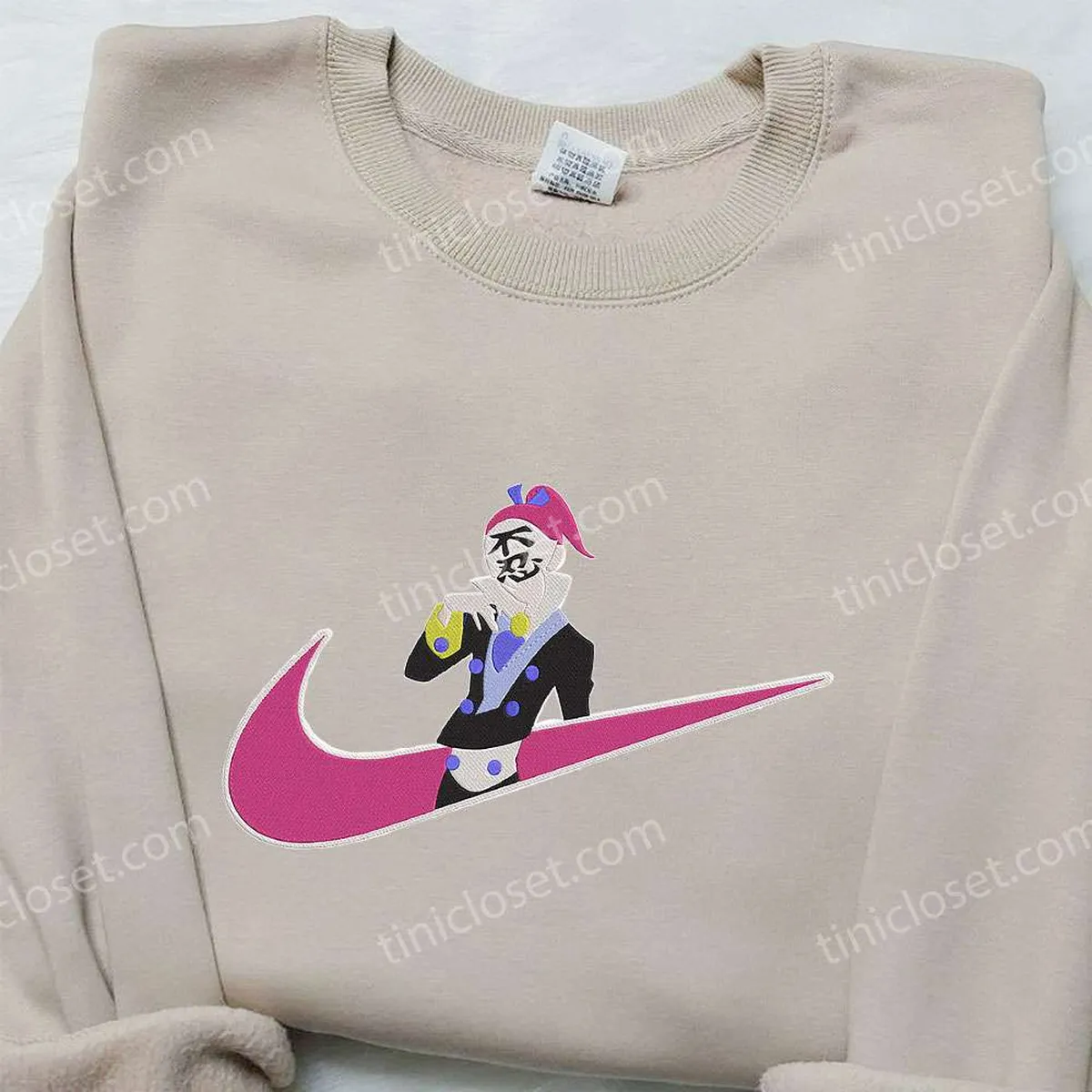 Emonzaemon Soda x Nike Swoosh Anime Embroidered Hoodie, Katanagatari Embroidered Shirt, Nike Inspired Embroidered Shirt