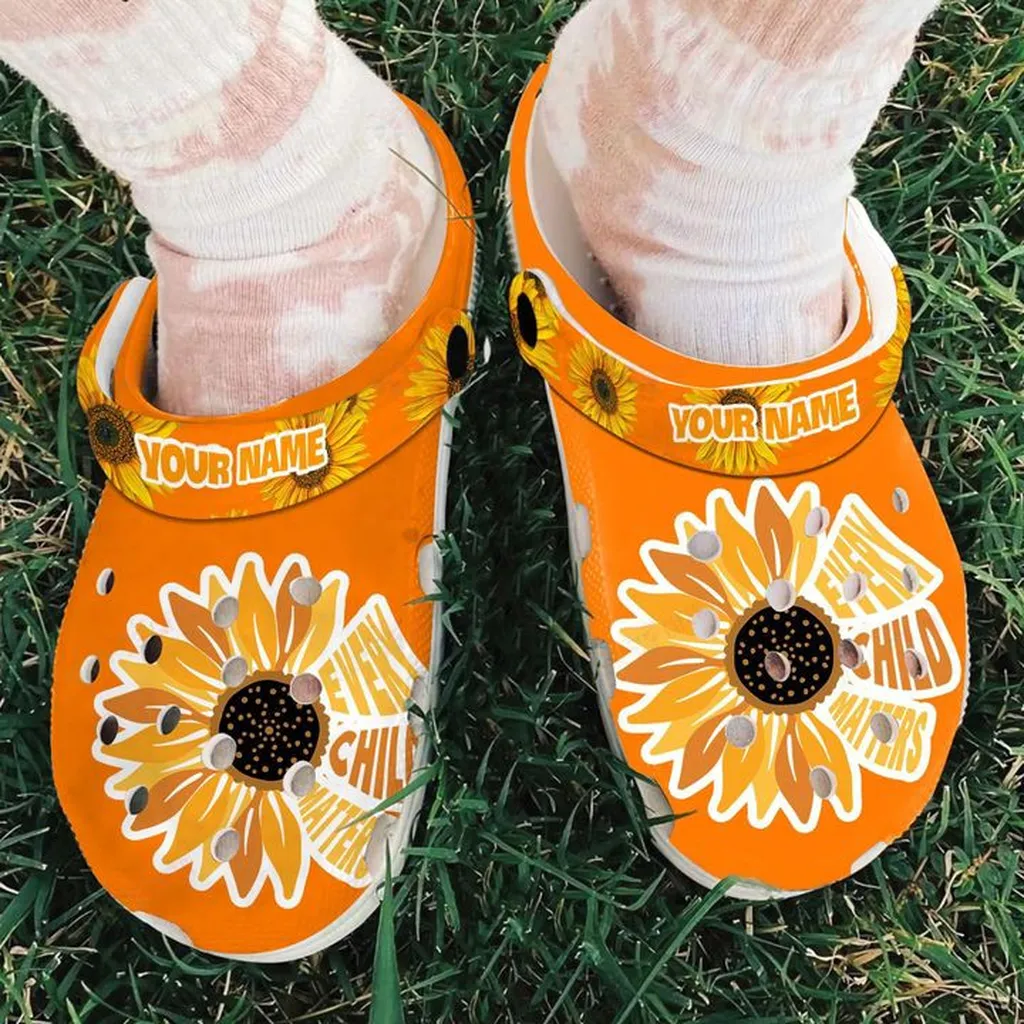 Every Child Matters Flower Custom Crocs, Personalized Crocs Classic Clogs