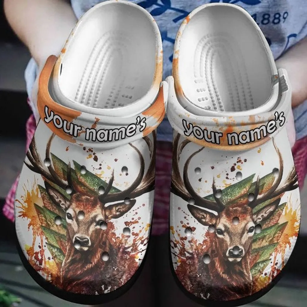 Face Deer Painting Crocs