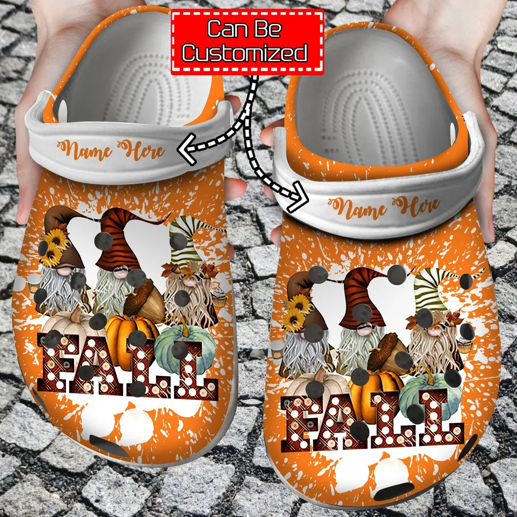 Fall Gnomes Pumpkin Crocs Clog