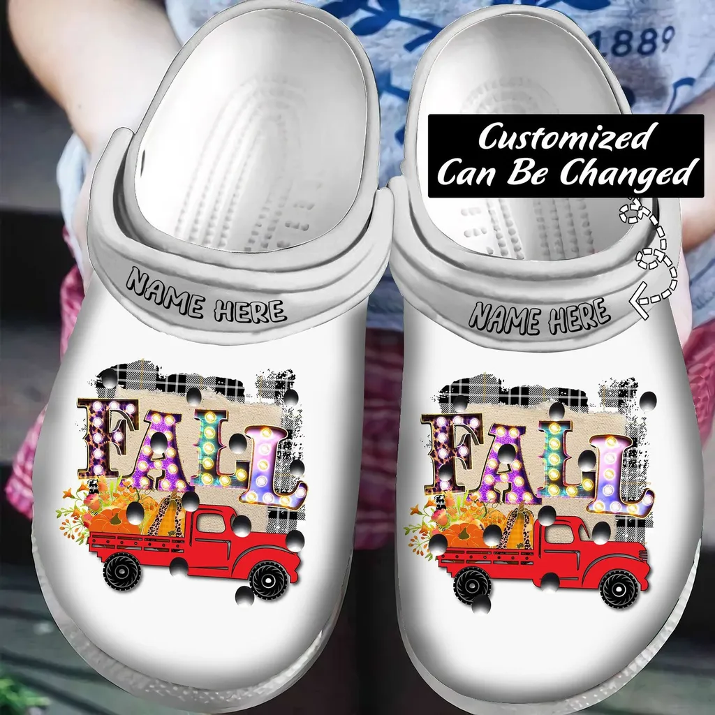 Fall Pumpkin Truck Personalized Fall Crocs