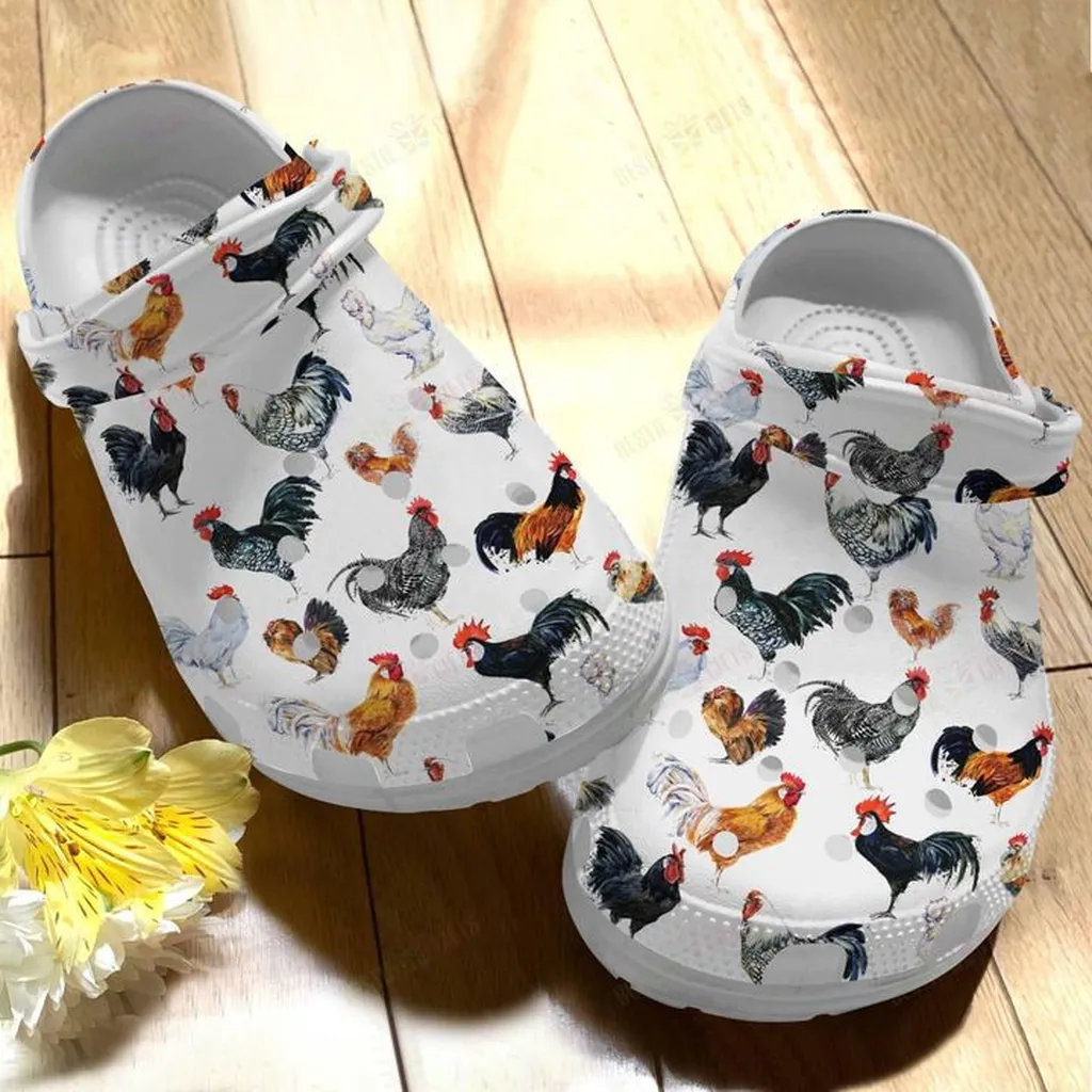 Farm Chicken Crocs, Personalized Crocs Classic Clogs