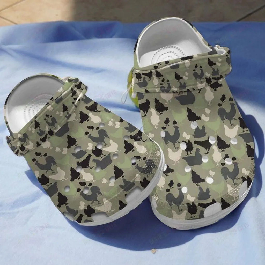 Farmer Chicken Camo Crocs Classic Clogs