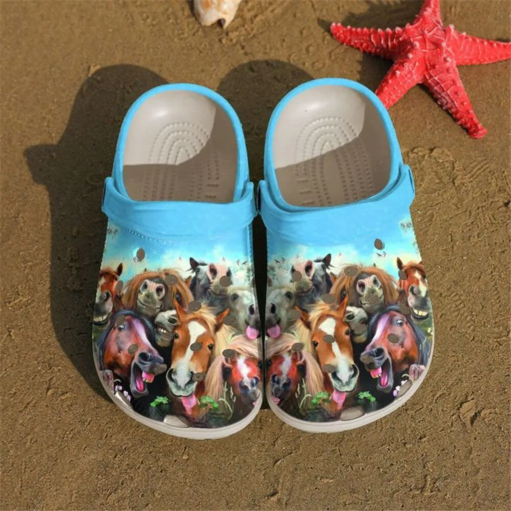 Farmer Funny Horses For Men And Women Gift For Fan Classic Water Rubber Crocs Clog