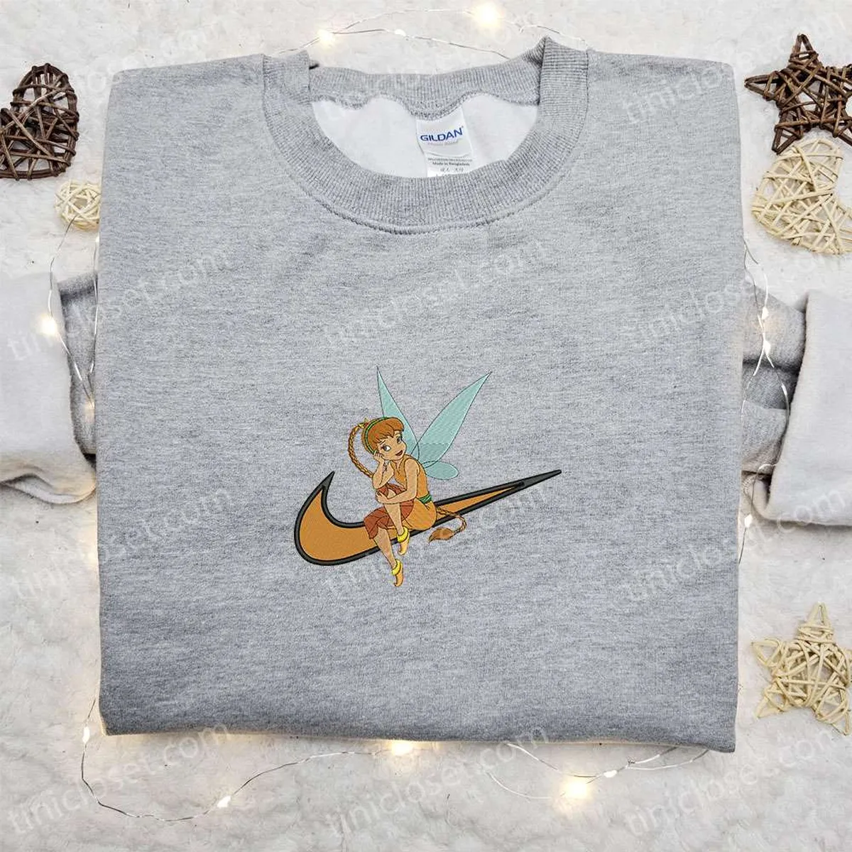 Fawn x Nike Swoosh Embroidered Shirt, Disney Peter Pan Embroidered Hoodie, Best Gifts For Family