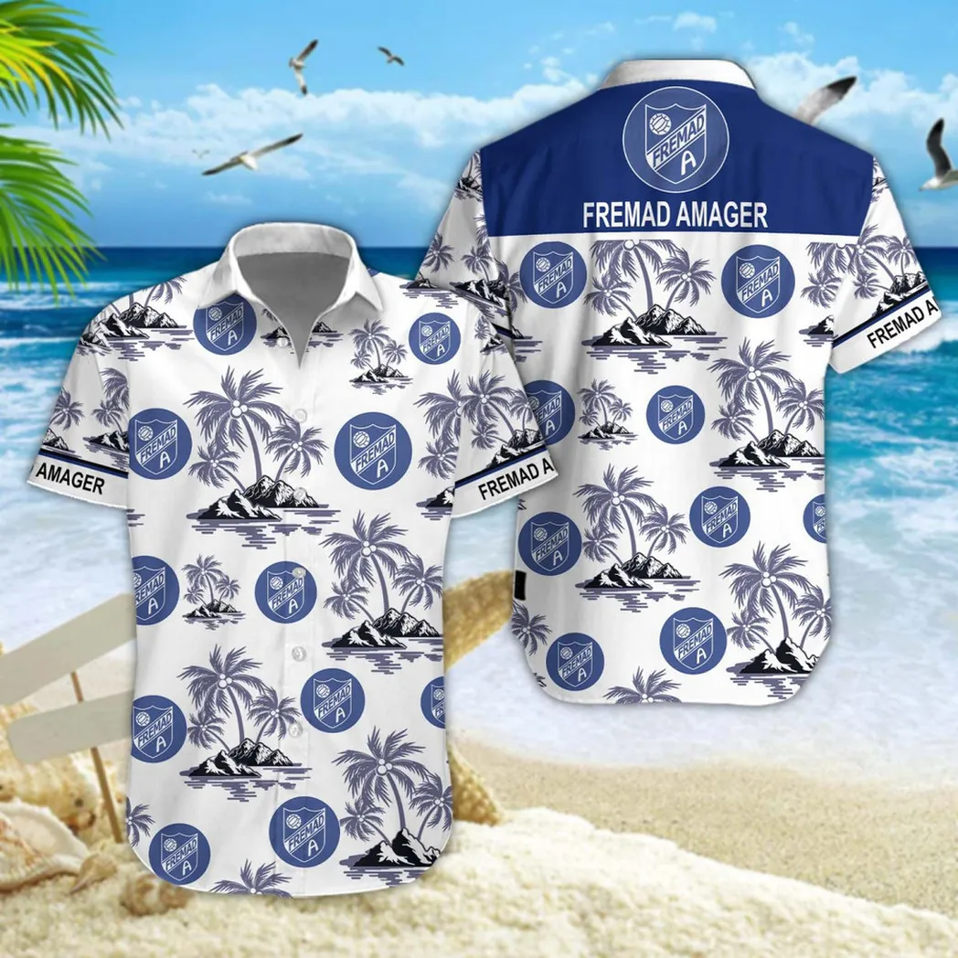 FC Amager Hawaiian Shirt Style Classic Oversized Hawaiian, Unisex Hawaiian Shirt