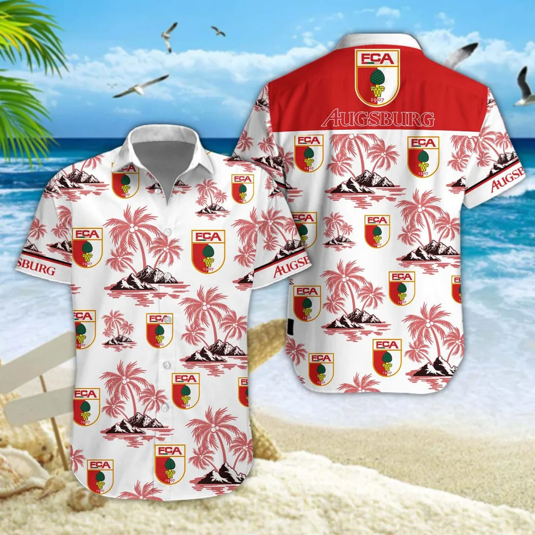 FC Augsburg Hawaiian Shirt Style Classic Oversized Hawaiian, Unisex Hawaiian Shirt