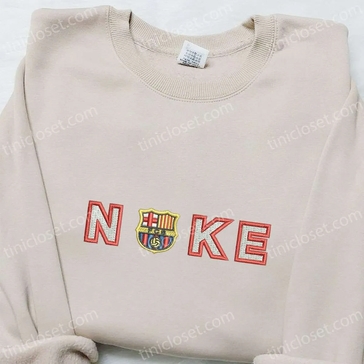 FC Barcelona x Nike Sport Embroidered Shirt, Nike Inspired Embroidered Shirt, Best Gifts for Sport Fans