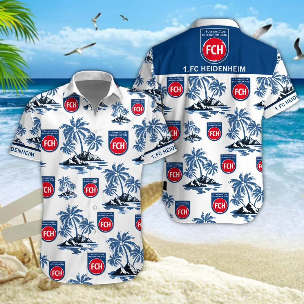 FC Heidenheim Hawaiian Shirt Style Classic Oversized Hawaiian, Unisex Hawaiian Shirt Trending Summer