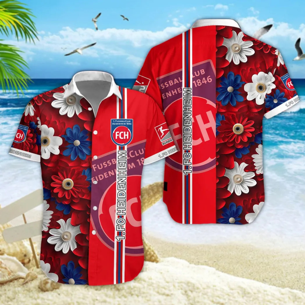 FC Heidenheim Hawaiian Shirt Style Classic Oversized Hawaiian, Unisex Hawaiian Shirt