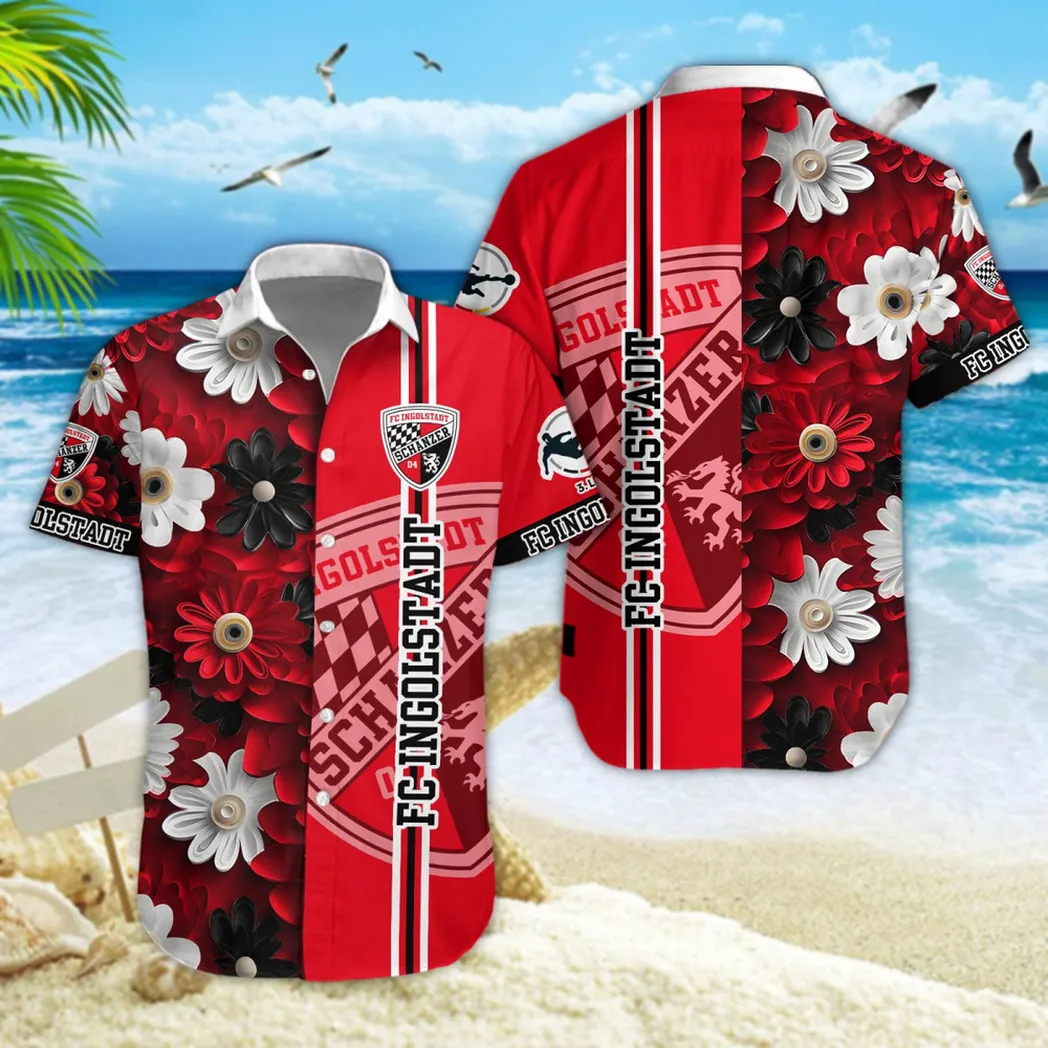 FC Ingolstadt Hawaiian Shirt Style Classic Oversized Hawaiian, Unisex Hawaiian Shirt Trending Summer