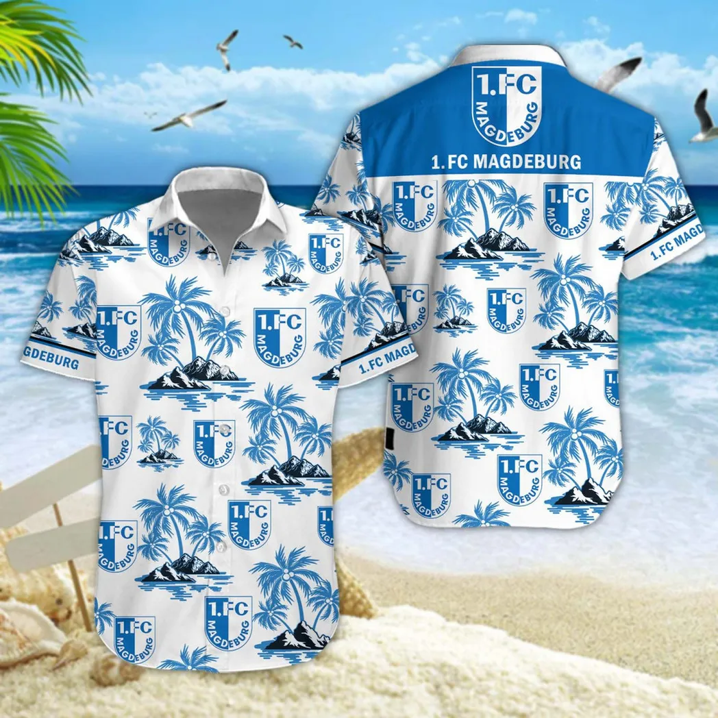 FC Magdeburg Hawaiian Shirt Style Classic Oversized Hawaiian, Unisex Hawaiian Shirt Trending Summer