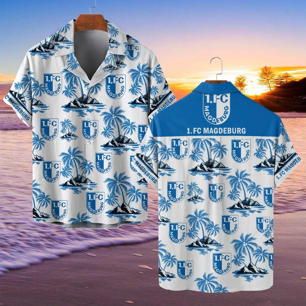 FC Magdeburg Hawaiian Shirt Style Classic Oversized Hawaiian, Unisex Hawaiian Shirt