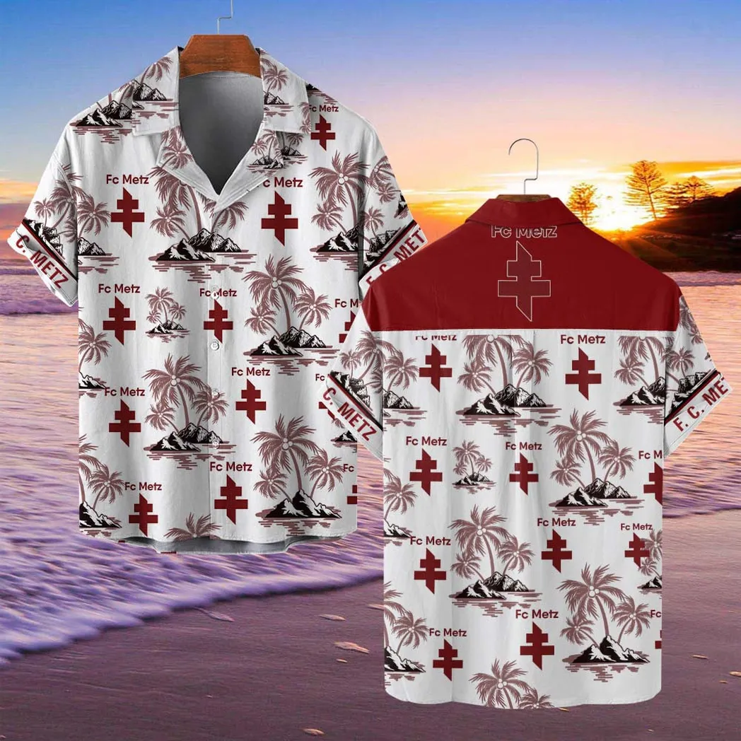 FC Metz Hawaiian Shirt Style Classic Oversized Hawaiian, Unisex Hawaiian Shirt Trending Summer