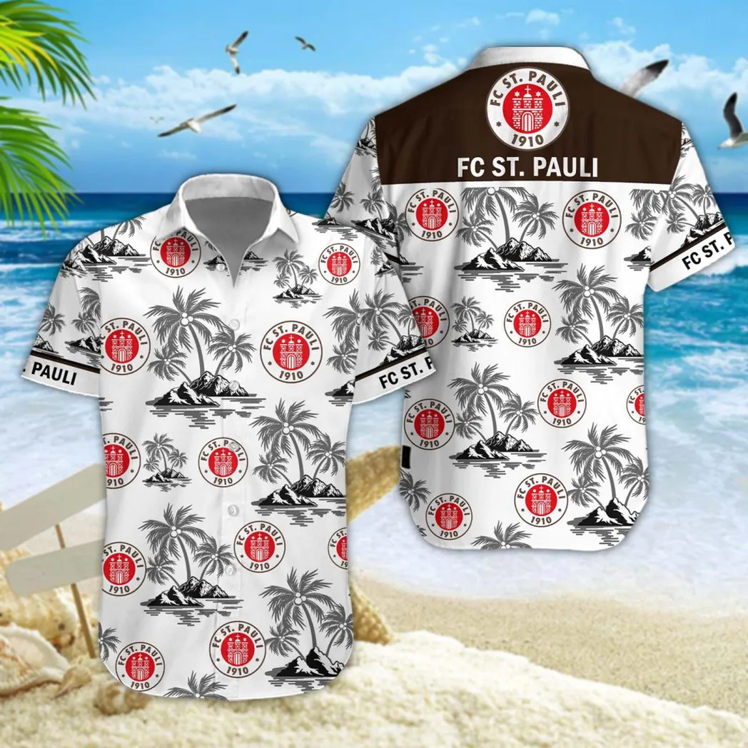 FC St. Pauli Hawaiian Shirt Style Classic Oversized Hawaiian, Unisex Hawaiian Shirt