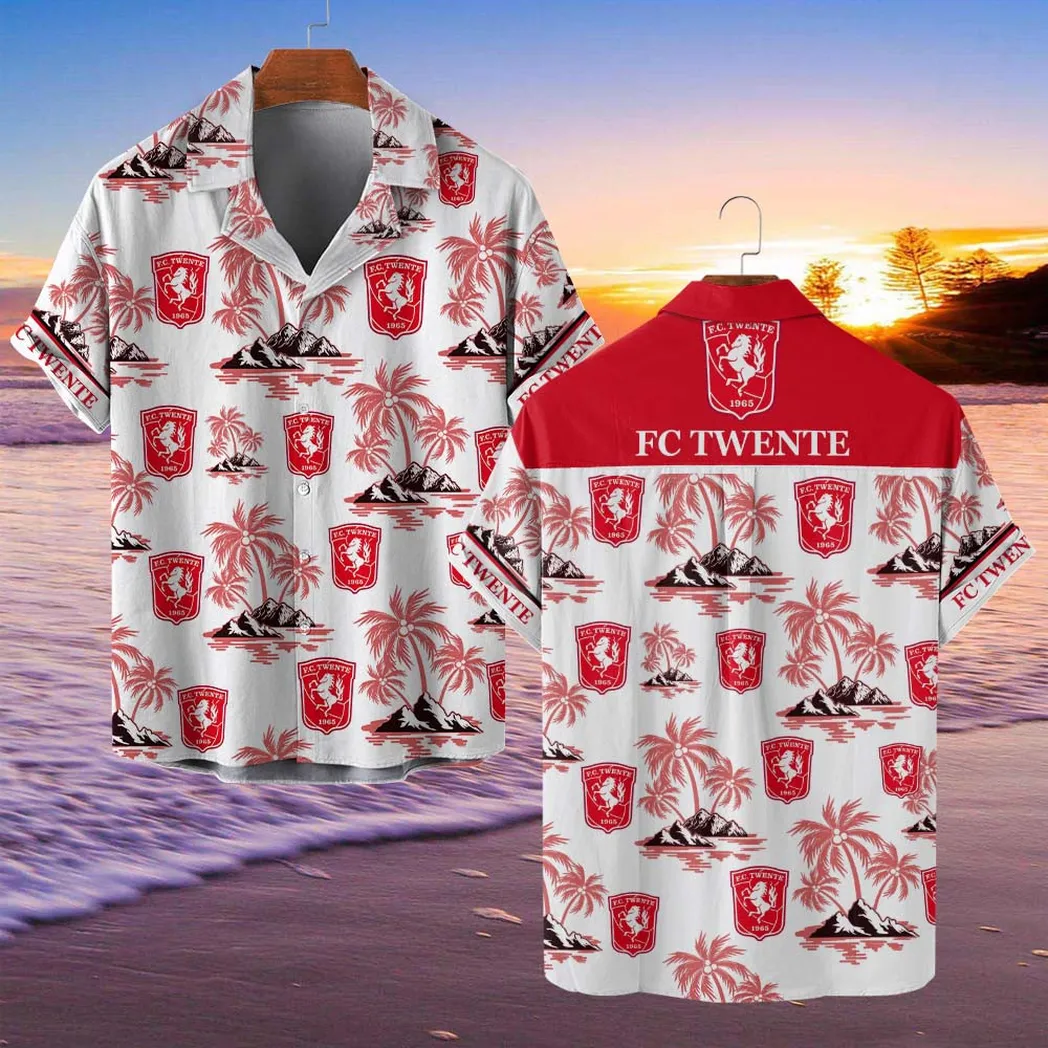 FC Twente Hawaiian Shirt Style Classic Oversized Hawaiian, Unisex Hawaiian Shirt