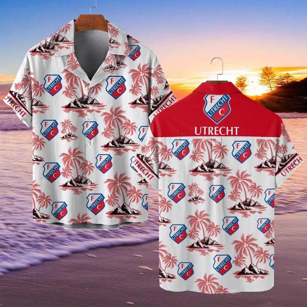 FC Utrecht Hawaiian Shirt Style Classic Oversized Hawaiian, Unisex Hawaiian Shirt