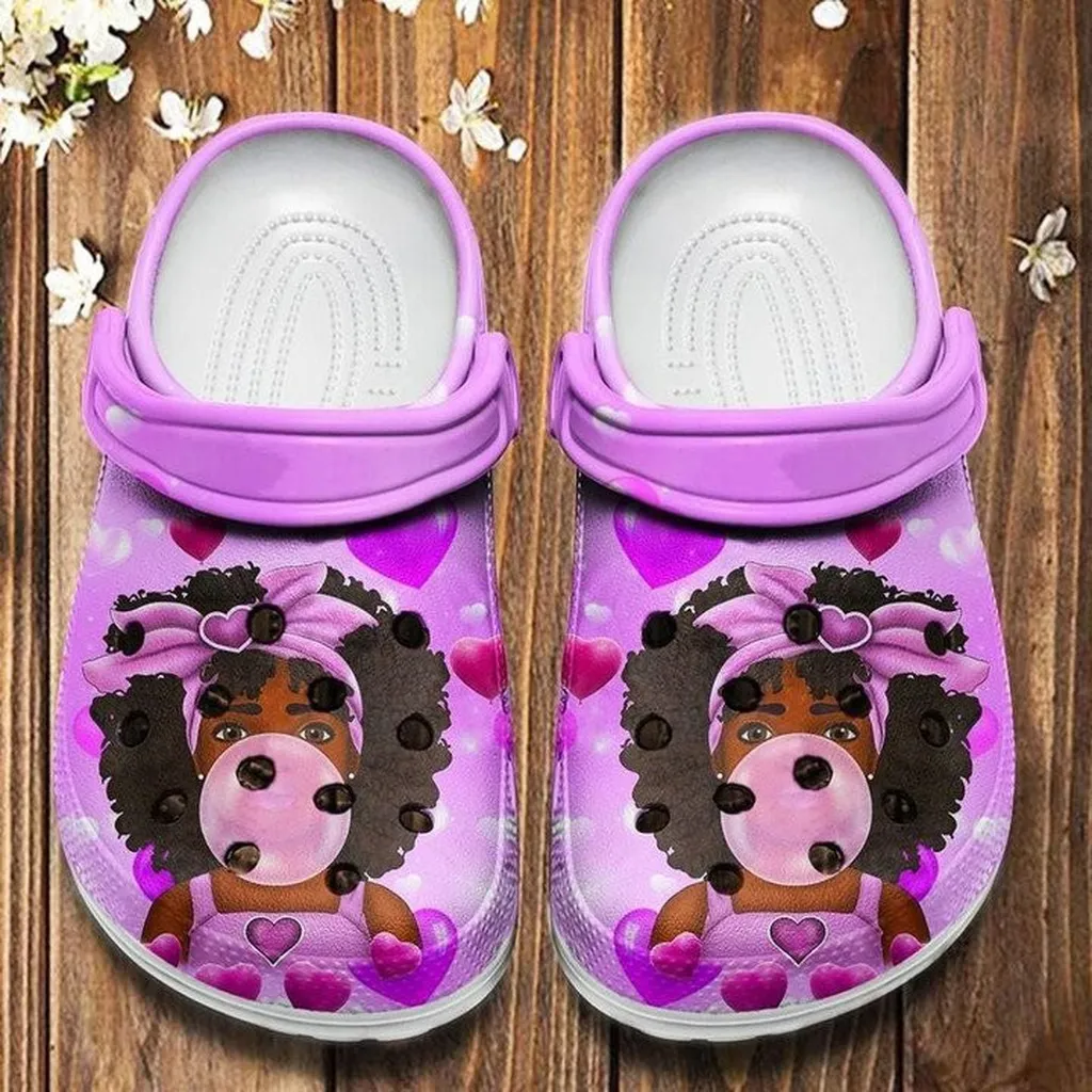 Fight Breast Cancer Melanin Poppin Bubble Cute Crocs Classic Clogs