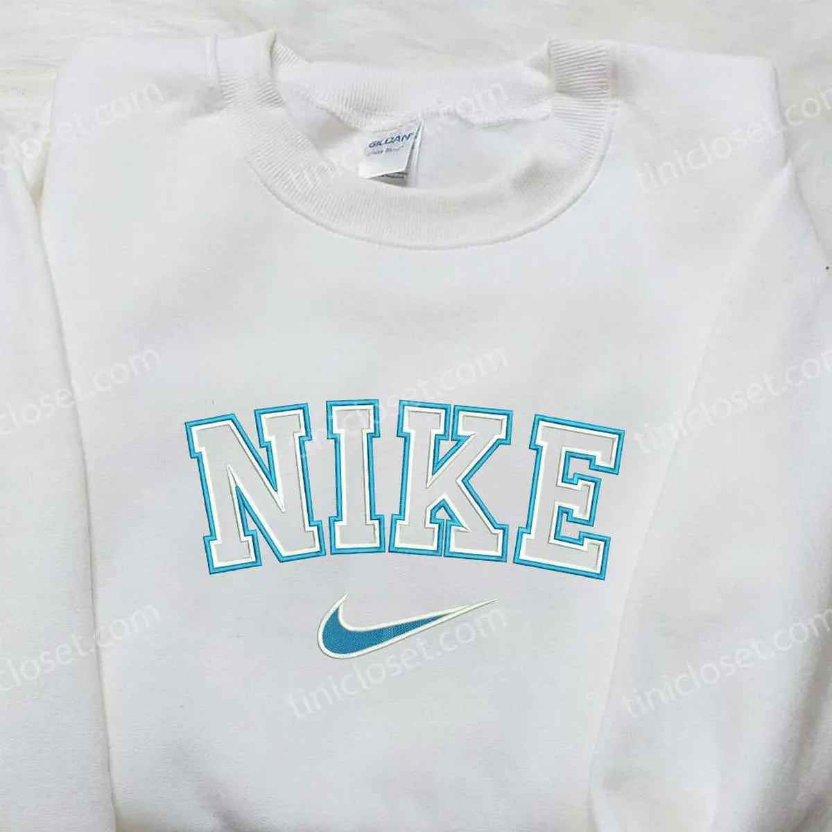 Filled x Nike Embroidered Shirt, Gift For Wife Embroidered Shirt, Custom Nike Embroidered Shirt