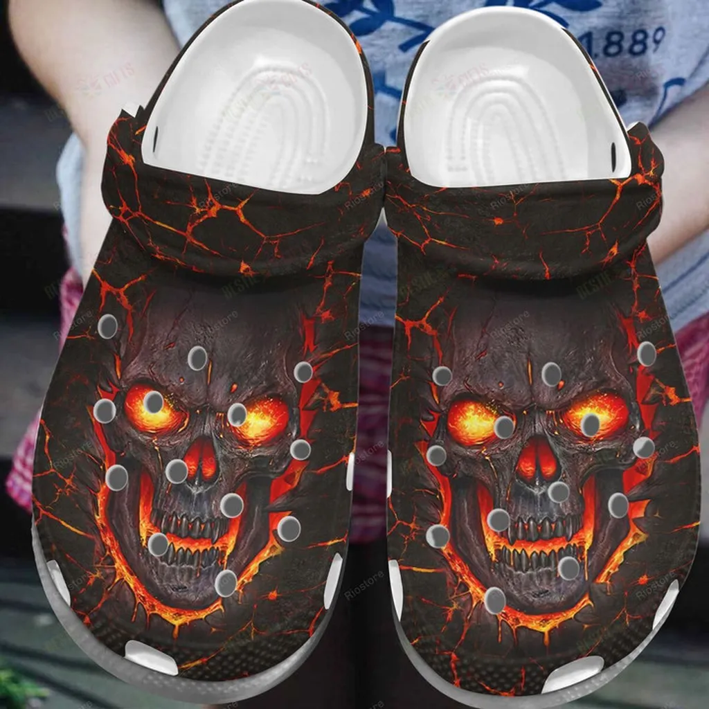 Fire Skulls Crocs Classic Clogs