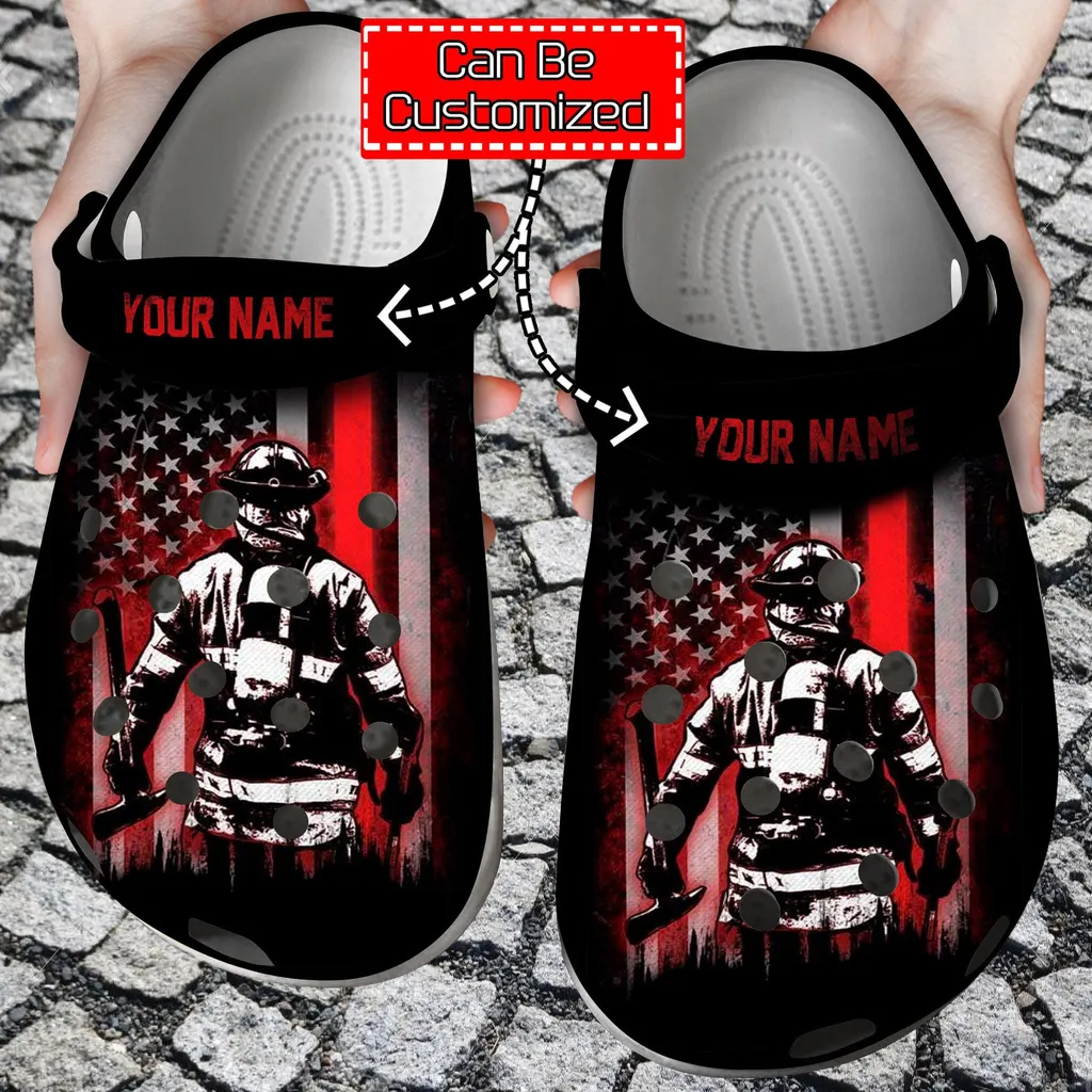 Firefighter American Flag Crocs Clog