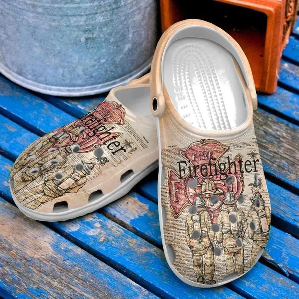 Firefighter Newspaper Crocs Classic Clogs