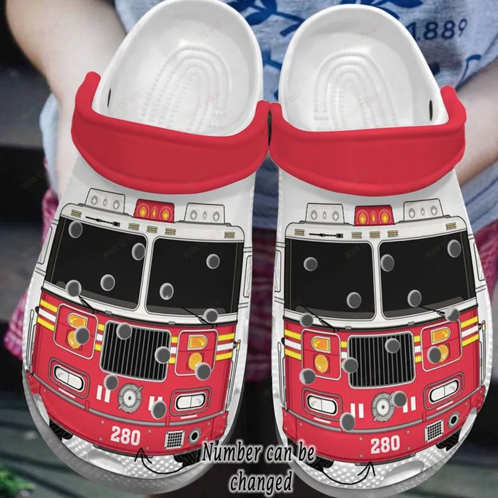 Firefighter Personalized Firetruck Crocs Classic Clogs