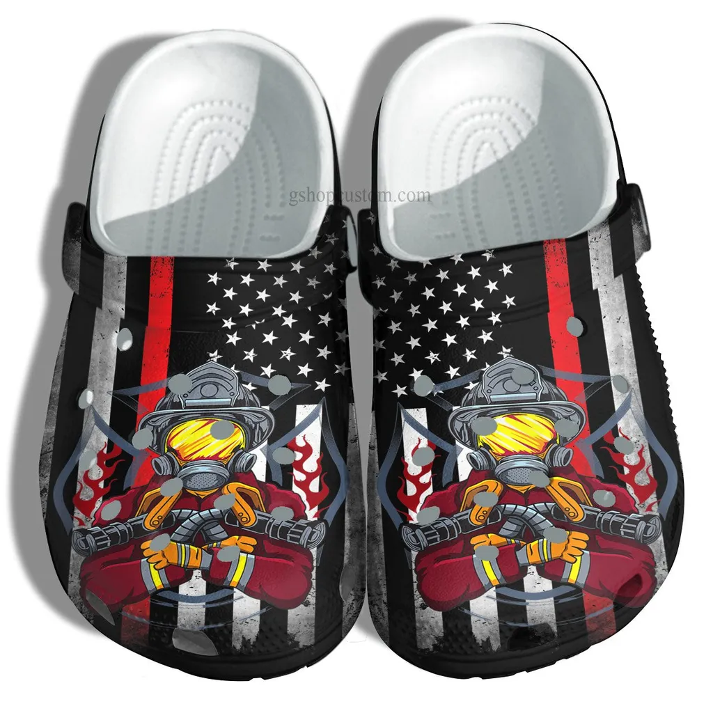 Firefighter Usa Flag Crocs