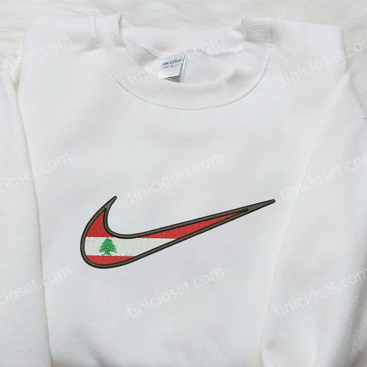 Flag x Nike Embroidered Shirt, Gift For Husband Embroidered Shirt, Custom Nike Embroidered Shirt