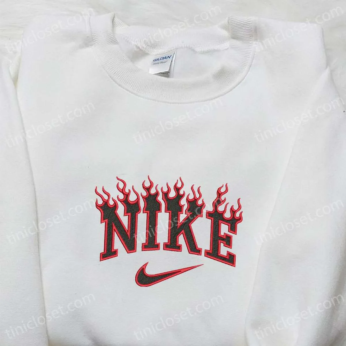 Flame Nike Logo Embroidered Shirt, Nike Inspired Embroidered Hoodie, Best Gift Ideas Flame Nike Logo Embroidered Shirt, Nike Inspired Embroidered Hoodie, Best Gift Ideas