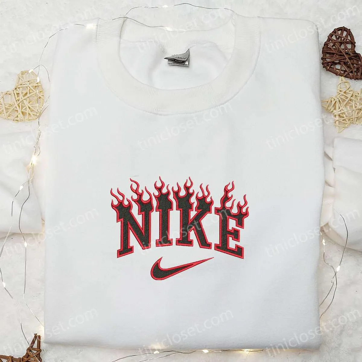Flame Nike Logo Embroidered Shirt, Nike Inspired Embroidered Hoodie, Best Gift Ideas Flame Nike Logo Embroidered Shirt, Nike Inspired Embroidered Hoodie, Best Gift Ideas