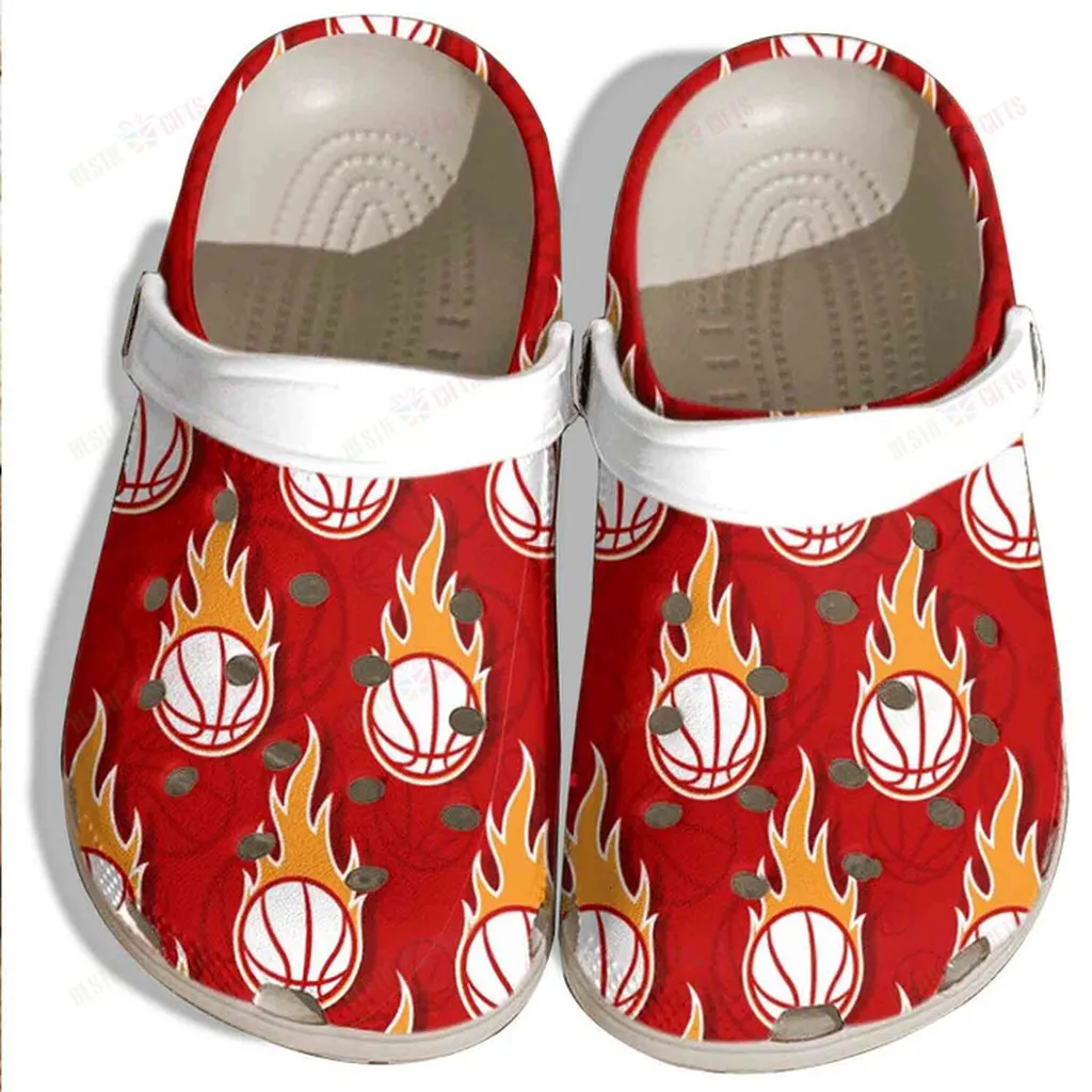 Flaming Baseball Ball Crocs Classic Clogs