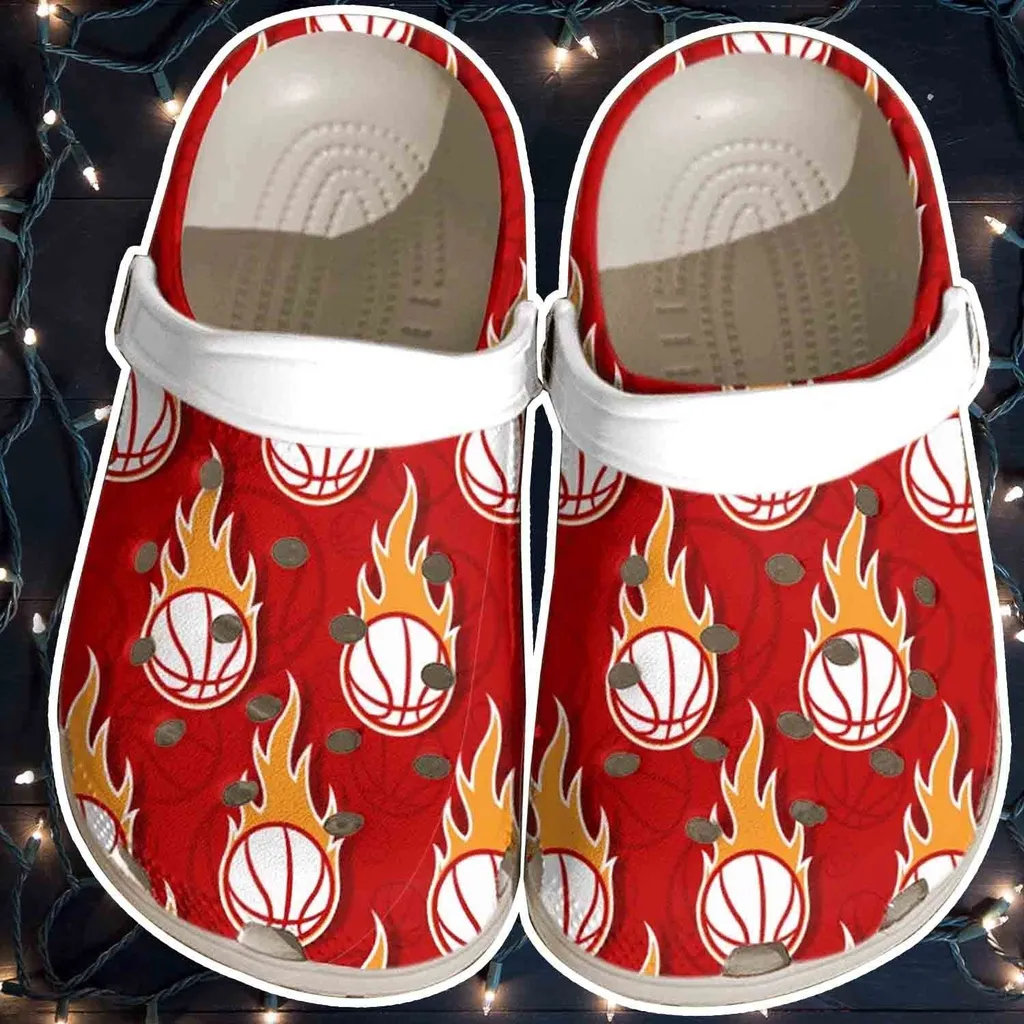 Flaming Hot Baseball Ball Crocs Clogs