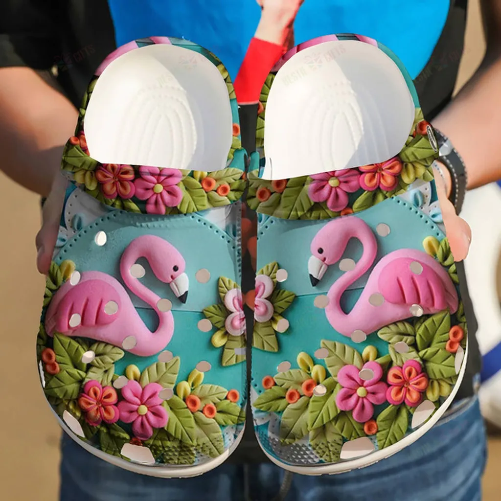 Flamingo Clay Crocs Classic Clogs