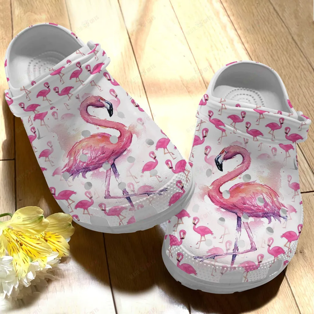 Flamingo Crocs Classic Clog Flock Painting