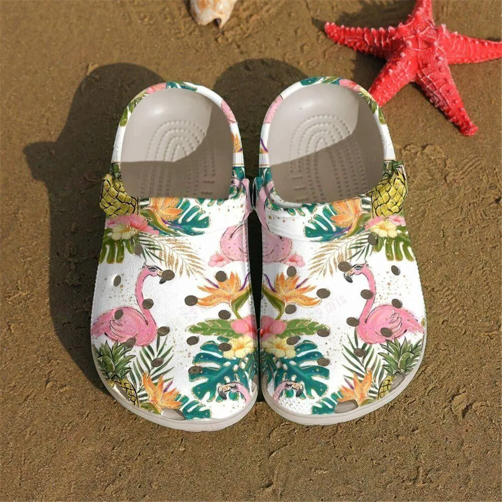 Flamingo Crocs Classic Clog Floral Flamingo